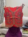 Elegant Embroidered Sleeveless Blouse Top for Girls - Floral/Geometric Pattern, Regular Fit. 