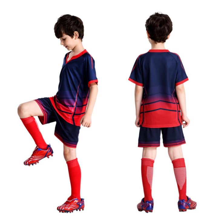 Wholesale%20Custom%20100%25%20Polyester%20Cheap%20Childrens%20Soccer%20Jersey%20Summer%20Breathable%20Football%20Jersey%20Set%20Soccer%20Uniform%20For%20Kids%20Y303%20-%20Image%202