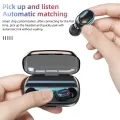 Wireless Bluetooth Earphone IPX7 Waterproof Smart Touch Earbuds Headset LED Display Headphone with 1800mAh Charging Box. 