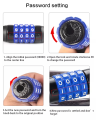4 Digit Multifunctional Combination Keyless Password Anti-Theft Bicycle Shock Vibration Bike Security Cycling Lock Multicolor. 