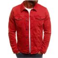 Solid Color Jeans Jackets Men Fashion Autumn Slim Jackets Mens Casual Denim Coats Turn-down Collar Streetwear Pocket Jacket Coat. 
