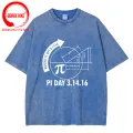 Unique Men's Pi Number Gift For Pi Day T-Shirt Vintage Washed Cotton Tshirt Math Algebra Teacher Gift Mathematics Tee Shirt. 