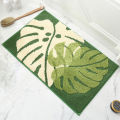 Green Leaves Bath Mats Non-slip Absorbent Machine Washable Floor Mat Bedroom Carpet Rugs 50x80cm. 