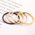 Thin Stackable Minimalist Simple Dome Couples Rose Gold Silver Black Plated Titanium 1MM Wedding Band Ring For Men Women. 