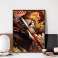Demon Slayer Kyojuro Rengoku No Framed Poster Kraft Club Bar Paper Vintage Poster Wall Art Painting Bedroom Study Stickers.
