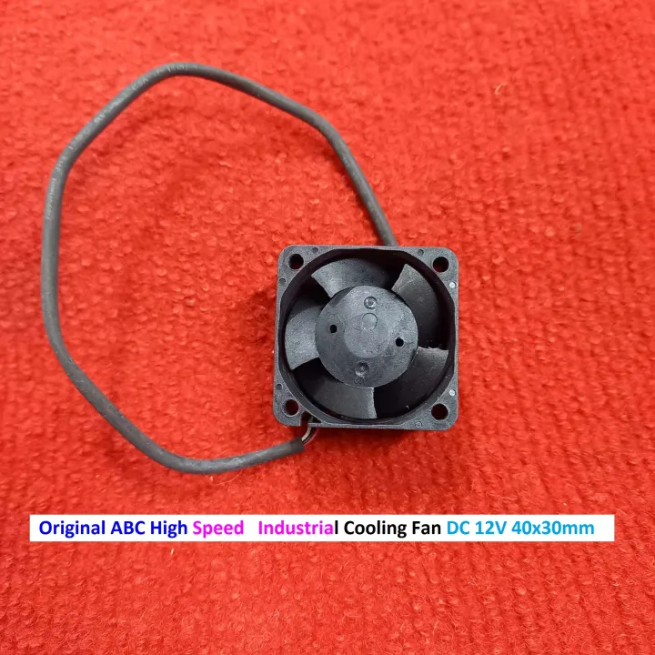Original ABC High Speed 3/4 Wire Industrial Cooling Fan DC 12V 40x30mm ...