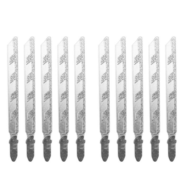 10Pcs 101mm 4 Inch T Jigsaw Blades Diamond Coated Jig Saw Blade Set Masonry Tile Cutting Power Tools