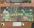 Kawaii frogs Desk Mat Large Gaming Mousepad Xxl Cute Mouse Pad Anime Aesthetic Cozi Lofi Plant Nature Green Extended Deskmat. 