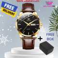 New Men's Watch Luxury Leather Luminous Hand Watch - Watch For Men-Full Black. 