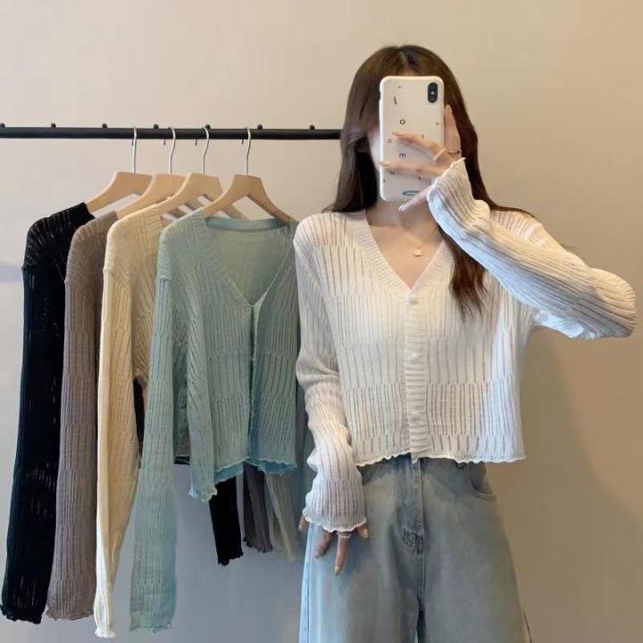 %E3%80%90No-Questions-Asked%20Refund%E3%80%91%20V-Neck%20Knitted%20Cardigan%20Women's%20Autumn%20and%20Winter%20New%20Women's%20Short%20Long-Sleeved%20Coat%20Solid%20Color%20Slim-Fit%20Tall%20Top%20for%20Women%20-%20Image%203