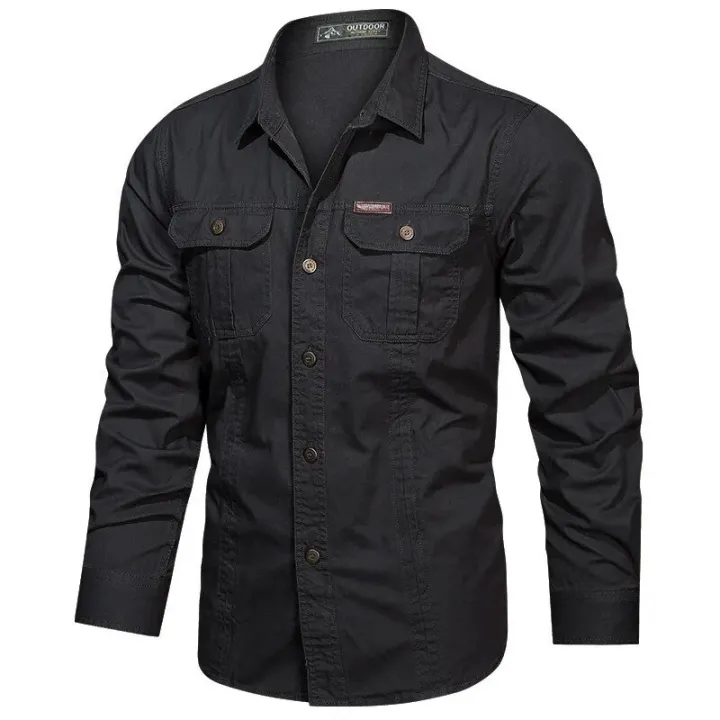 New%20Men's%20Casual%20Shirt%205XL%20Male%20Overshirt%202023%20Military%20Cotton%20Long%20Sleeve%20Shirts%20Men%20Brand%20Clothing%20High%20Quality%20Blouse%20-%20Image%204