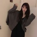 Knitted Coat Spring and Autumn All-Matching 2021 New Korean Style Loose Student Small Outer Wear Cardigan ins Tide. 