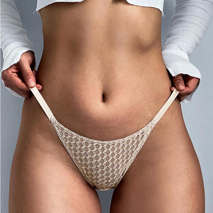 DM Mesh Seamless Panties Sports Women Briefs Low Rise Underwear Honeycomb Breathable Lingerie Translucent Pant For Female