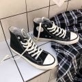 【Emotion HENG】1970s Vintage Skateboard Shoes Korean Style Fashionable Summer Breathable Versatile High-Top Canvas Shoes for Students Men Couple Fashionable Cloth Shoes. 
