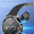 M68 Plus 1.52 inch Round Screen 2 in 1 Bluetooth Earphone Watch, 512MB Memory Support Health Monitoring. 