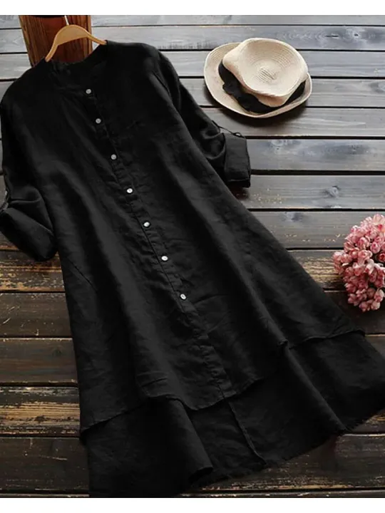 Premium%20Quality%20-%20Woman's%20Chemise%20tops%20Cotton%20And%20Linen%20Whistles%20Top%20Plus%20Size%20Blouse%20Women's%20linen%20blouse%20-%20Blouse%20-%20Couture%20-%20High-end%20-%20Image%204