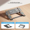 XUNDD XDHO-082 Laptop Cooling Stand with Dual Fans RGB Lighting Foldable Notebook Bracket. 