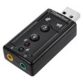 7.1 Channel USB External Sound Card Audio Adapter - Clear gray. 