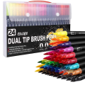 Colouring Pens 48 Colours Dual Brush Pens Felt Tip Pens Art Markers Drawing, Painting, Calligraphy, Colouring Books.