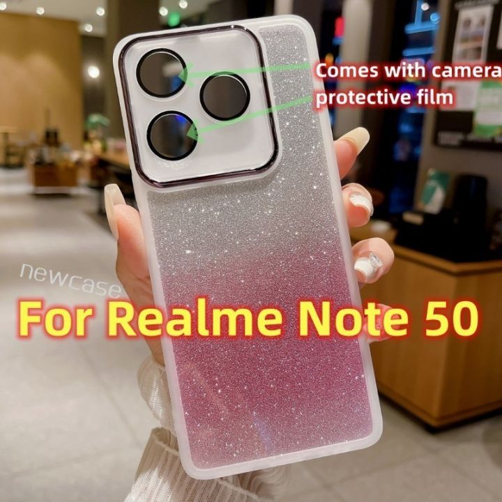Soft Case For Realme Note 50 4G RealmeNote50 Real Me Note50 2024 Casing Gradient Phone Case Glitter Bling Bling Cute Phone Case Fashion Cover Case with Camera Cover