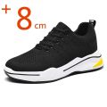 YEINSHAARS Men Heightening Shoes Elevator Shoes Height Increase Shoes for Men Casual Height Shoes Insole 8CM Black Shoes.