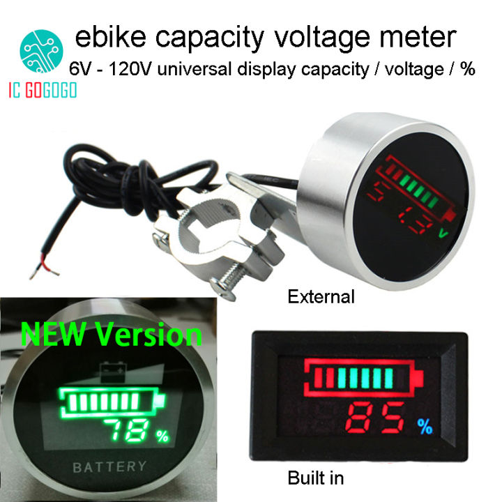 Compteur Batterie DC 12V-84V Avec Alarme - Voltmètre Capacité Pour Batterie Plomb/Lithium (Blanc)