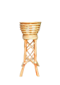 Cane Stand Corner Small Flower Vase - Rattan Flowers Tub For Your Home Decor  [ Flower Not Included ] Height 17'' inc. 