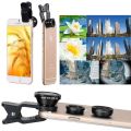 【Lejia】APEXEL 3-in-1 0.67x Macro Fisheye Lens Kits Mobile Phone Clip for iPhone Samsung All Cell Phones. 