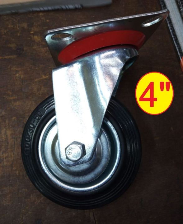 Rubber 4 Inch Caster Wheels Without Bearing & Without Lock 4 Inch Wheel ...