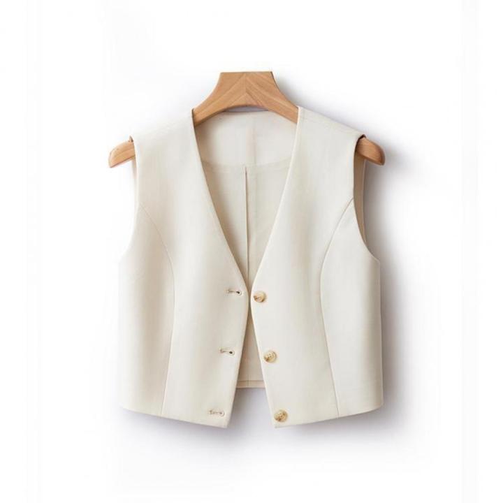 Women%20Vest%20Slim%20Fit%20Waistcoat%20Stylish%20Summer%20Women's%20Vest%20Shorts%20Set%20for%20Office%20Wear%20V%20Neck%20Waistcoat%20with%20High%20for%20Professional%20-%20Image%203