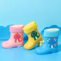Children's rain boots, new cartoon waterproof, male and female primary and secondary school children, baby rubber shoes, rain boots, kindergarten wear short water shoes. 