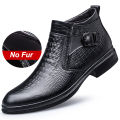 Genuine Leather Autumn Winter Business Dress Snow Boots Men's Office Ankle Formal Boots for Men Designer Casual Shoes Sneakers BunnyGarden.