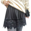 eligible Women Basic Lace Skirt, Lace Stitching Cutout Elastic Waist Short Skirt for Ladies, S/M/L/XL, Black/White.