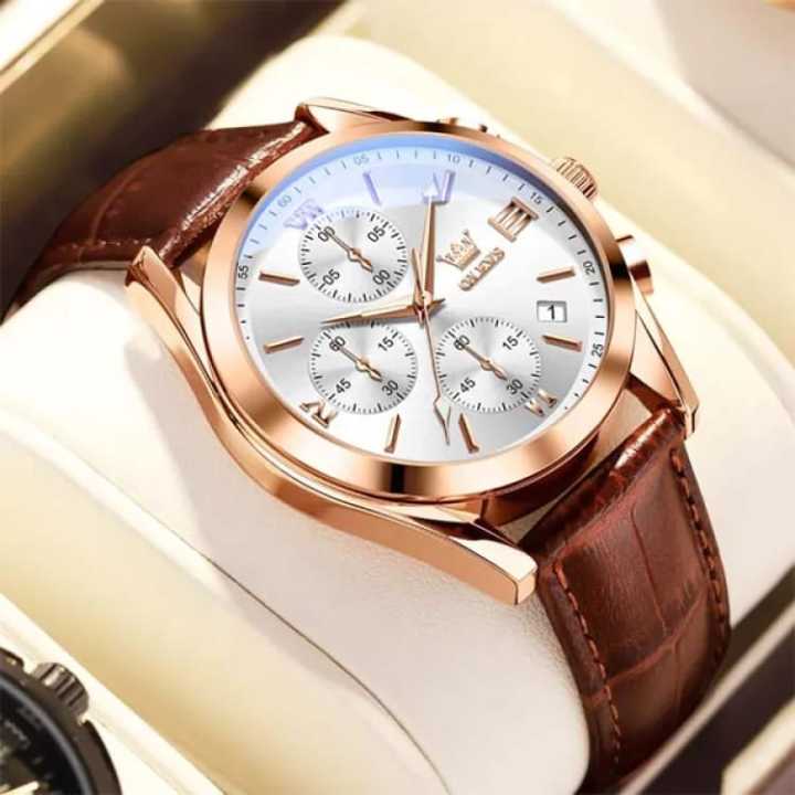 New Luxury Leather Waterproof Quartz Fashion Watch for Men