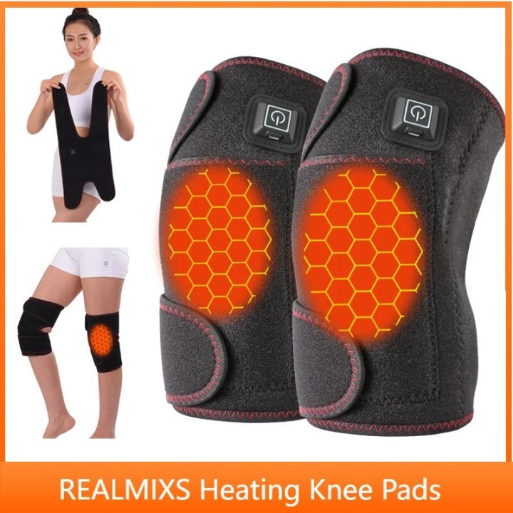 Electric Knee Heating Pad USB Infrared Thermal Therapy Heated Knee Brace Support for Pain Relief Old Cold Leg Knee Warmer