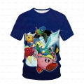 Boys and girls' clothes Kirby cartoon 3D T-shirt baby T-shirt top 4T-14T children's casual T-shirt street wear.