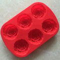 （New）6 Cavity Roe Flower hape ilicone Cookie Bakeware Pan Tray Muffin Cake Mold. 