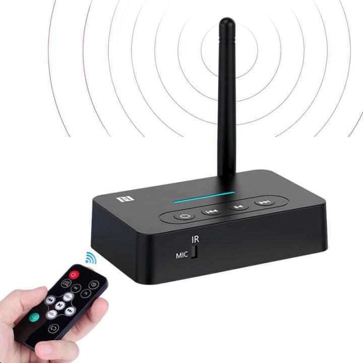 NFC Quick Pairing, Bluetooth 5.1 Adapter, Dual-mode RX TX, U-Disk TF Card R/L AUX RCA Interfaces, With IR Remote Control