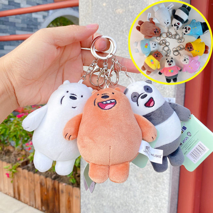 We bare bears key chains Plush doll keychain Grizzly Ice bear
