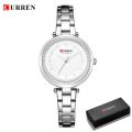 CURREN 9054 Metal Wristwatch Classy Fashion Clock Female Stainless Steel Dress Watch-Silver. 