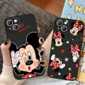 Mickey Minnie Mouse Disney Phone Case For Apple iPhone 15 14 13 12 11 XS XR X 8 7 Pro Max Plus Soft Silicone Black Cover. 