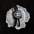 【Guaranteed to look good】 Classic Style Head Rope Square Chanel-Style Powder Double Letter Hair Ring Double Layer Hair Accessories Simple All-Match. 