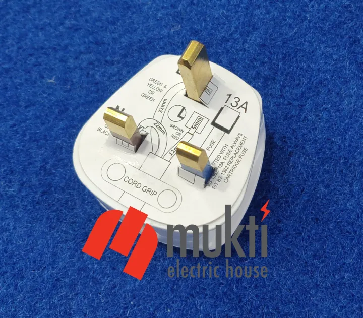 T&J%20Fused%2012pcs%2013A%203%20Pin%20Flat%20Electrical%20Plug%20Premium%20Quality%20100%25%20Copper%20White%20Connector%20Cord%20Adapter%20Electrical%20Power%20Socket%20-%20Image%208