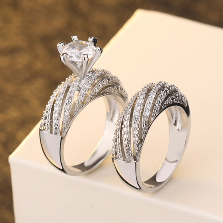 Luxury%202pcs/set%20Gemstone%20Diamond%20Ring%20Set%20Top%20Quality%20Party%20Wedding%20Rings%20For%20Women%20Accept%20Custom%20Silver%20Sterling%20925%20ZRR955%20-%20Image%204