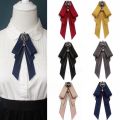 Vintage Bow Tie Cameo Ladies Head Diamond Ribbon Tassel Brooch Chic Girls Elegant Jewelry Collar Pin Girl Cravat Gift for Men. 