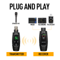‘’ UHF Wireless XLR Transmitter Receiver Mic Head Kit Rechargeable Mic Adapter Black Plastic. 