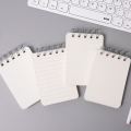 80 Sheets/Book Portable Loose-leaf Notebook Blank Line Grid with PP Cover Student Mini Memo Management Checkered Pocket Notebook. 