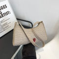 DishyKooker Retro Plaid Baguette Underarm Bag Pu Leather Zipper Shoulder Bag For Women Valentines Gifts. 