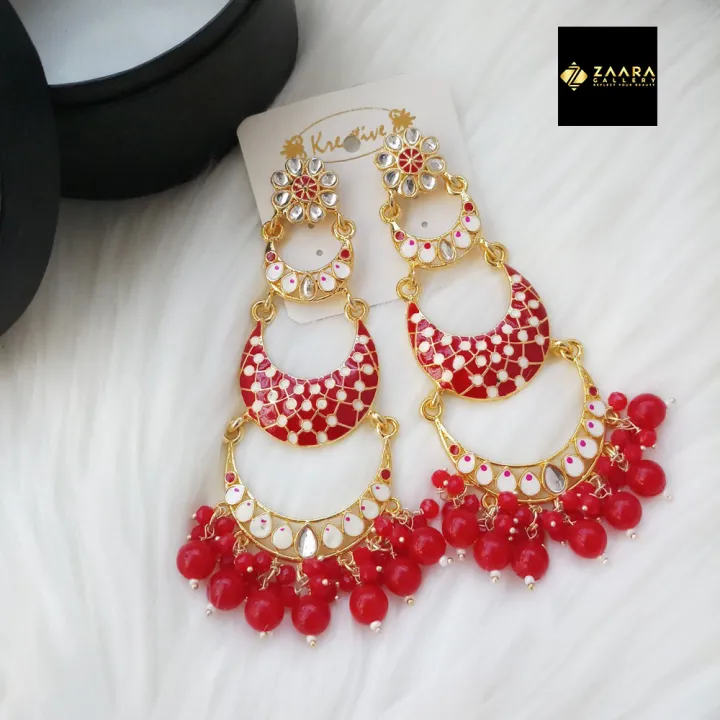 Jaypuri%20Meenakari%20Red%20Earrings%20for%20Women%20(Imported)%20-%201%20Pair%20M-JE5601%20-%20Ear%20Rings%20-%20Earrings%20-%20Image%202