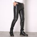 Thoshine Brand Spring Fall Men Leather Pants Slim Fit Pencil Pants Male Fashion PU Leather Trousers Motorcycle Pants Streetwear.